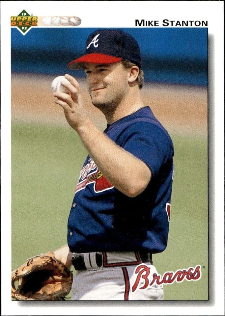 Mike Stanton 1992 Upper Deck #653 Baseball Trading Card - Front 1992 Upper Deck Mike Stanton #653 baseball trading card front