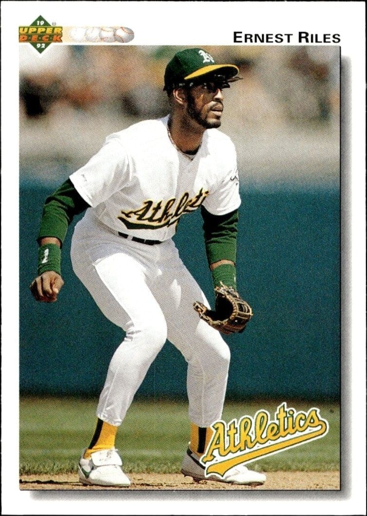 Ernest Riles 1992 Upper Deck #494 Baseball Trading Card - Front 1992 Upper Deck Ernest Riles #494 baseball trading card front
