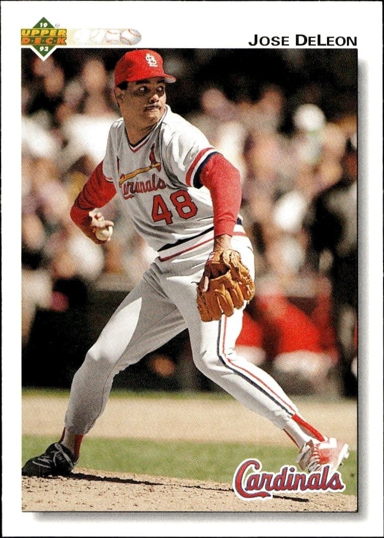 Jose DeLeon 1992 Upper Deck #458 Baseball Trading Card - Front 1992 Upper Deck Jose DeLeon #458 baseball trading card front