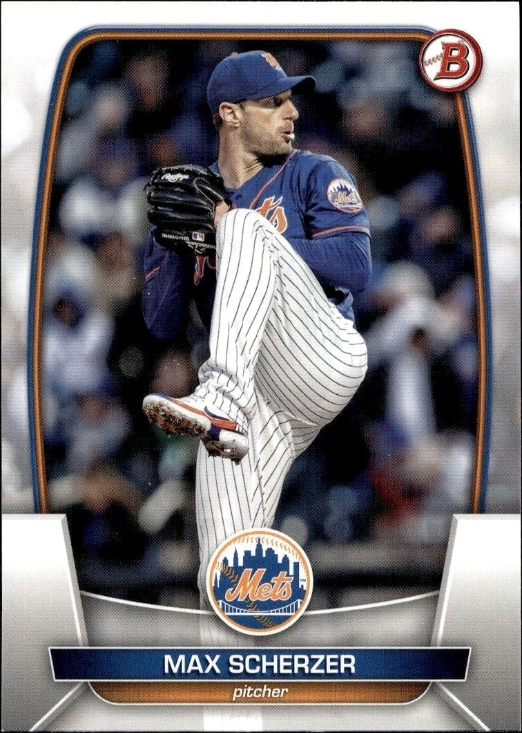 Max Scherzer 2023 Bowman #53 Baseball Trading Card - Front 2023 Bowman Max Scherzer #53 baseball trading card front