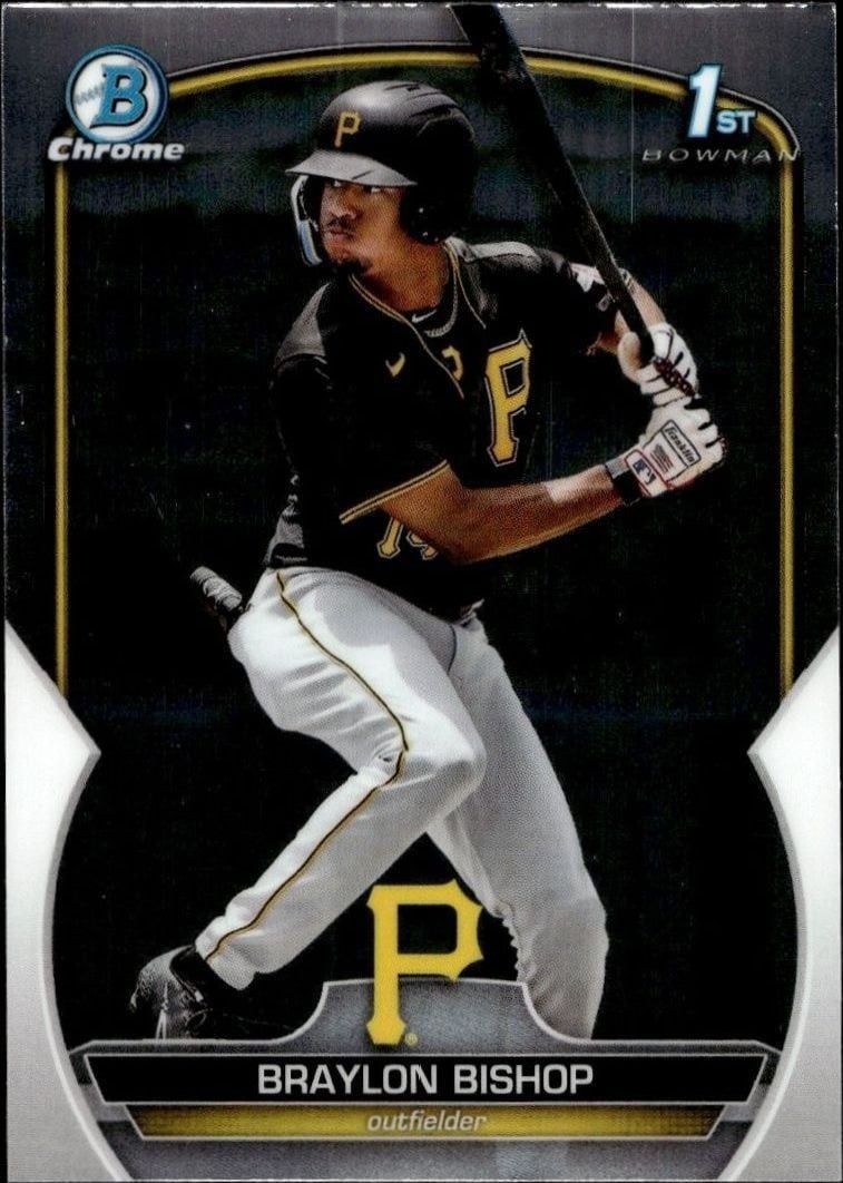 Braylon Bishop 2023 Bowman Chrome #BCP-90 Baseball Trading Card - Front 2023 Bowman Chrome Braylon Bishop #BCP-90 baseball trading card front