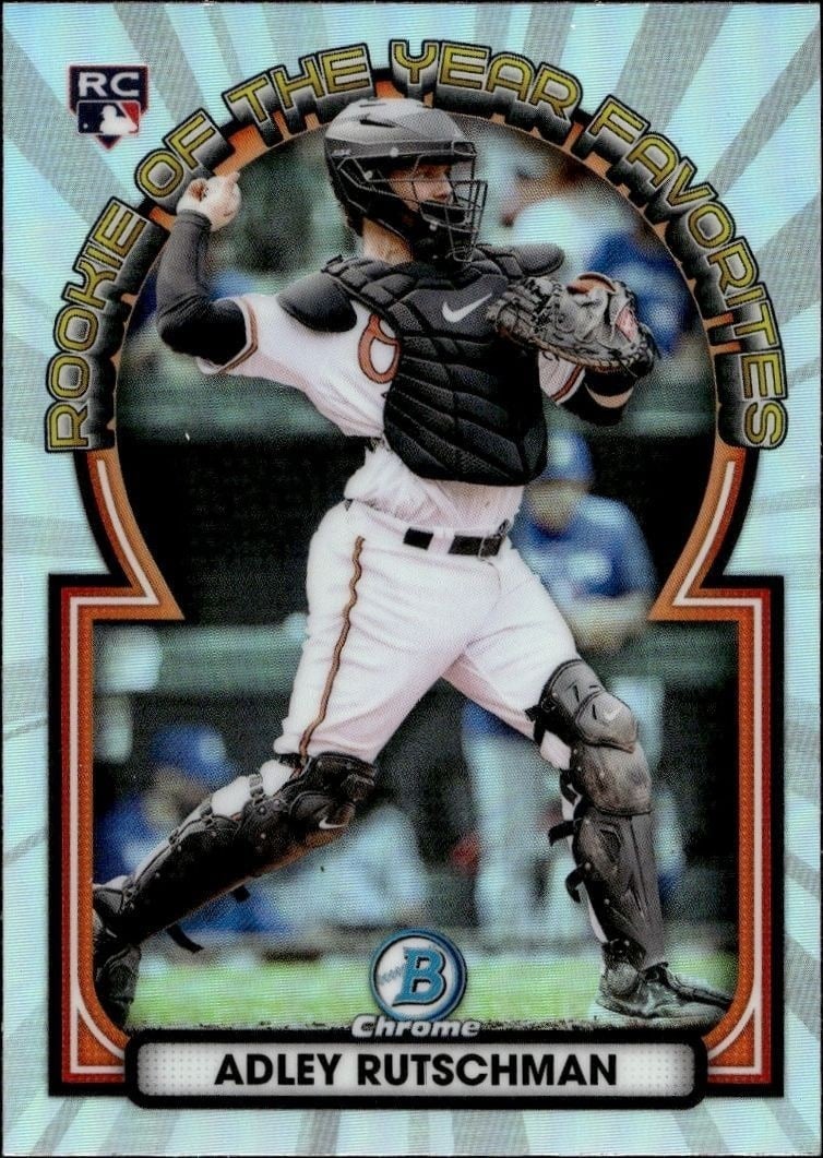 Adley Rutschman 2023 Bowman #ROYF-4 Baseball Trading Card - Front 2023 Bowman Adley Rutschman #ROYF-4 baseball trading card front