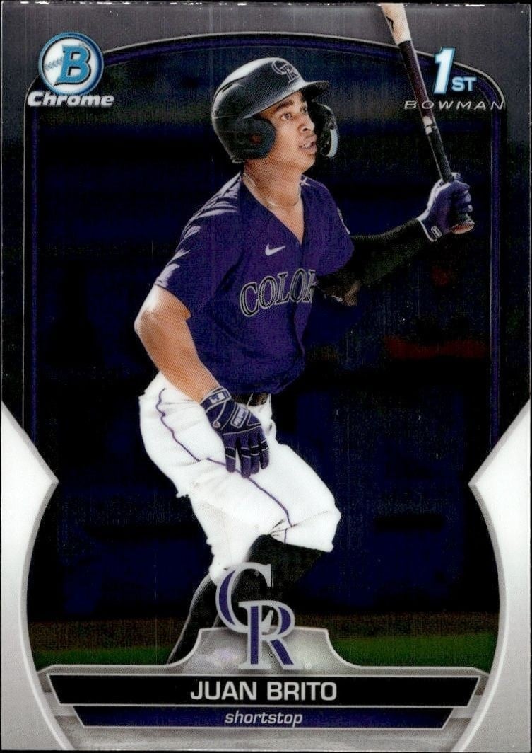 Juan Brito 2023 Bowman Chrome #BCP-77 Baseball Trading Card - Front 2023 Bowman Chrome Juan Brito #BCP-77 baseball trading card front