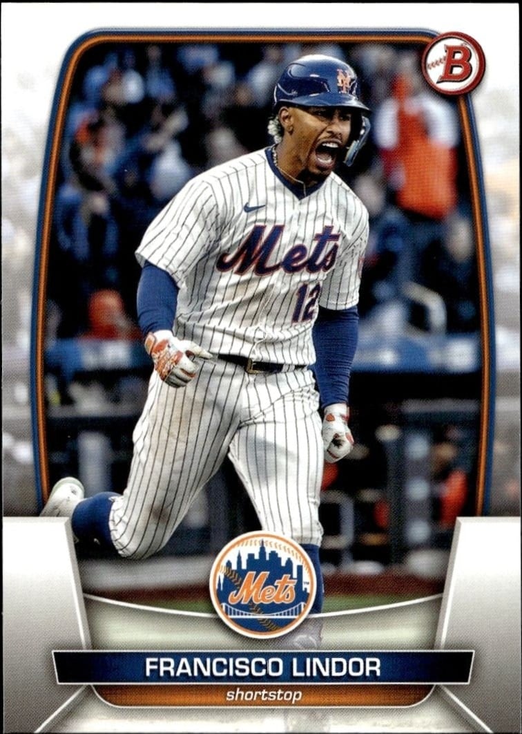 Francisco Lindor 2023 Bowman #81 Baseball Trading Card - Front 2023 Bowman Francisco Lindor #81 baseball trading card front