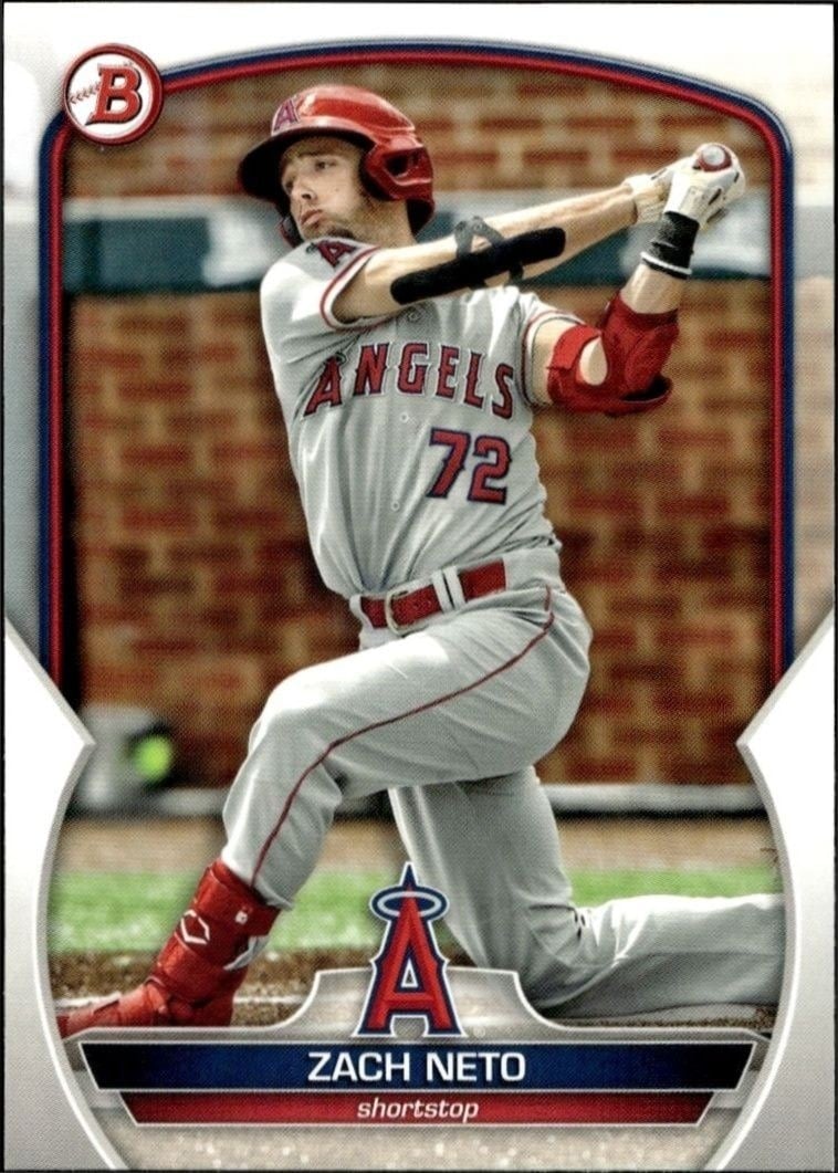 Zach Neto 2023 Bowman #BP-64 Baseball Trading Card - Front 2023 Bowman Zach Neto #BP-64 baseball trading card front