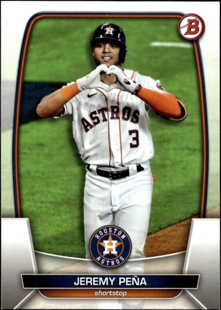 Jeremy Pena 2023 Bowman #77 Baseball Trading Card - Front 2023 Bowman Jeremy Pena #77 baseball trading card front