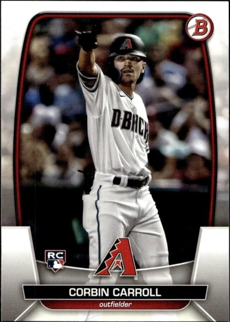 Corbin Carroll 2023 Bowman #73 Baseball Trading Card - Front 2023 Bowman Corbin Carroll #73 baseball trading card front