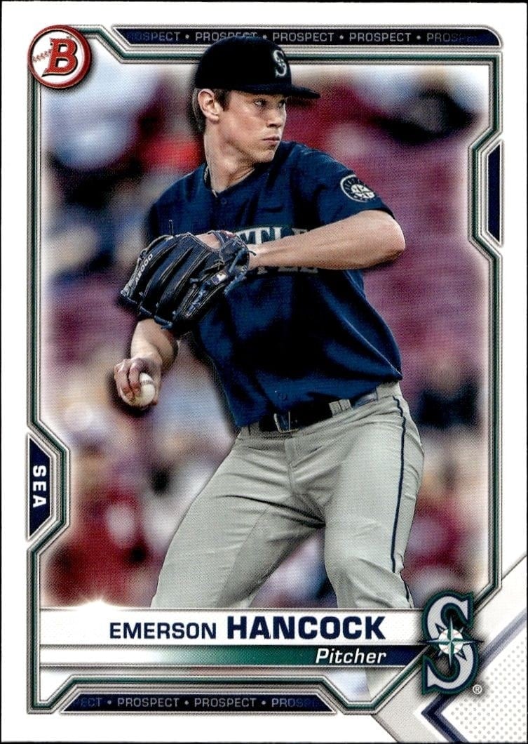 Emerson Hancock 2021 Bowman #BP-78 Baseball Trading Card - Front 2021 Bowman Emerson Hancock #BP-78 baseball trading card front