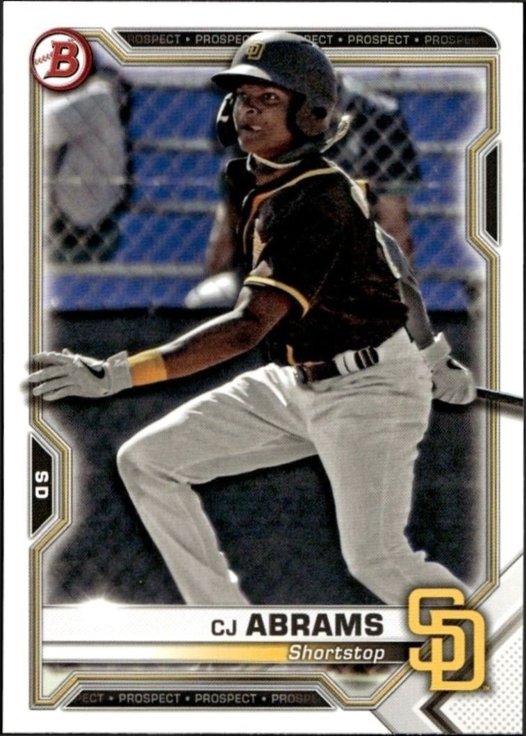 CJ Abrams 2021 Bowman #BP-14 Baseball Trading Card - Front 2021 Bowman CJ Abrams #BP-14 baseball trading card front