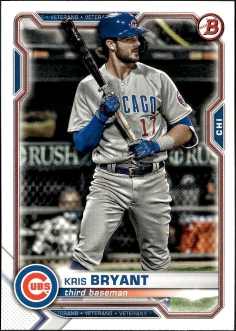 Kris Bryant 2021 Bowman #58 Baseball Trading Card - Front 2021 Bowman Kris Bryant #58 baseball trading card front