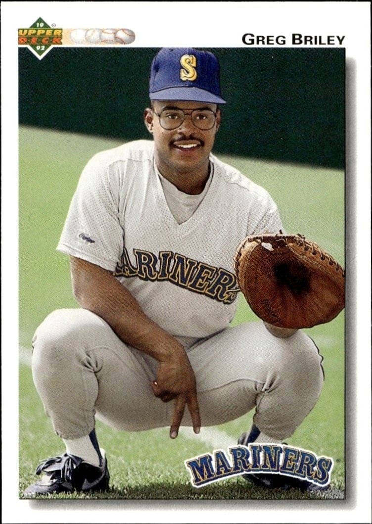 Greg Briley 1992 Upper Deck #369 Baseball Trading Card - Front 1992 Upper Deck Greg Briley #369 baseball trading card front