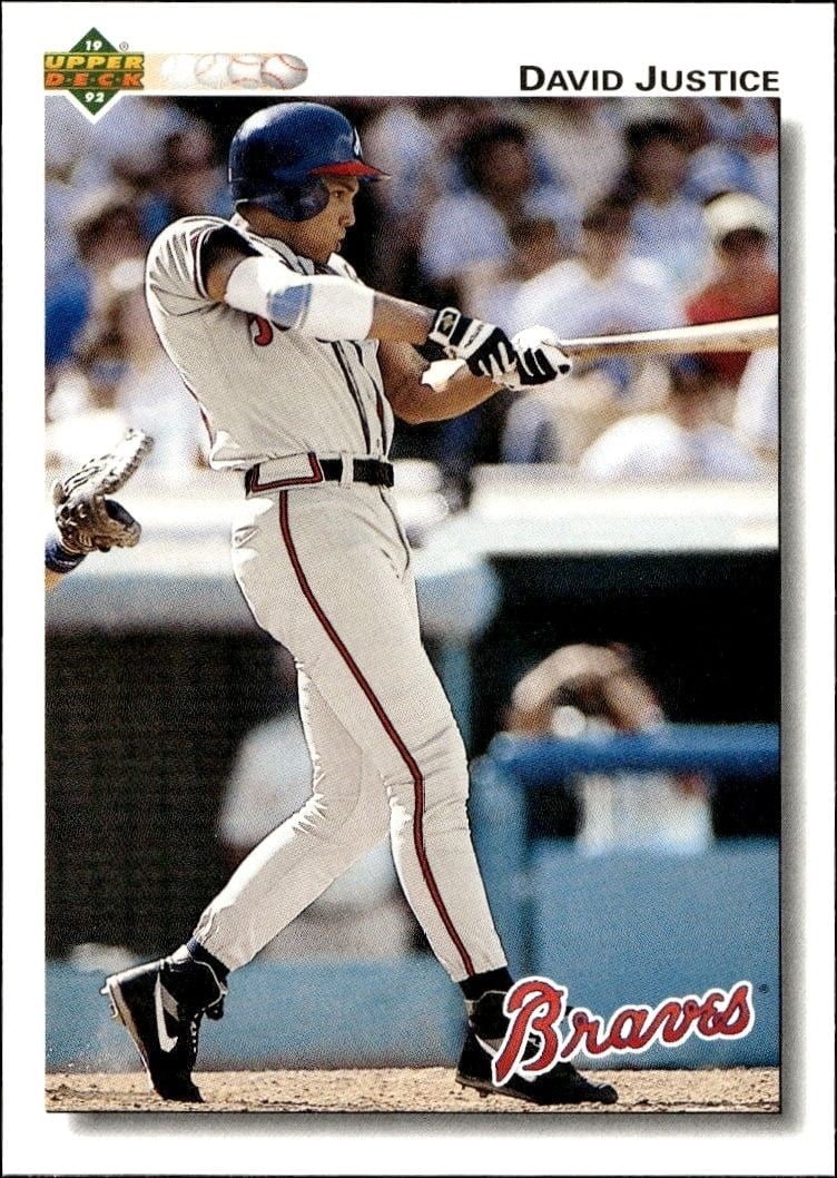 David Justice 1992 Upper Deck #546 Baseball Trading Card - Front 1992 Upper Deck David Justice #546 baseball trading card front