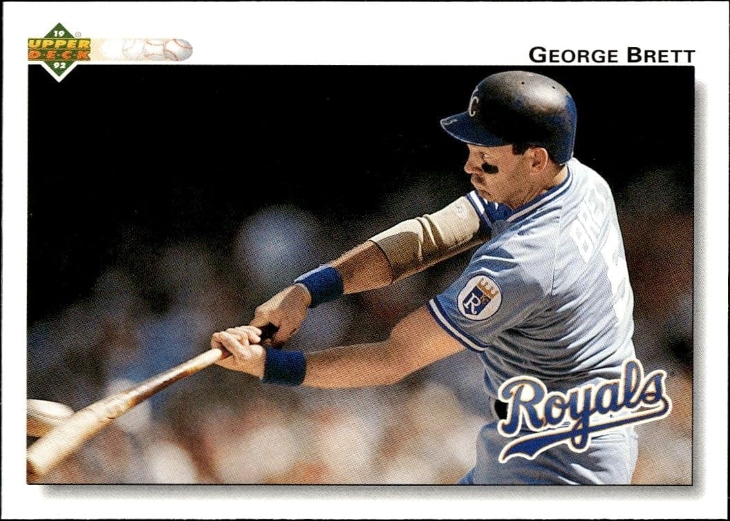 George Brett 1992 Upper Deck #444 Baseball Trading Card - Front 1992 Upper Deck George Brett #444 baseball trading card front