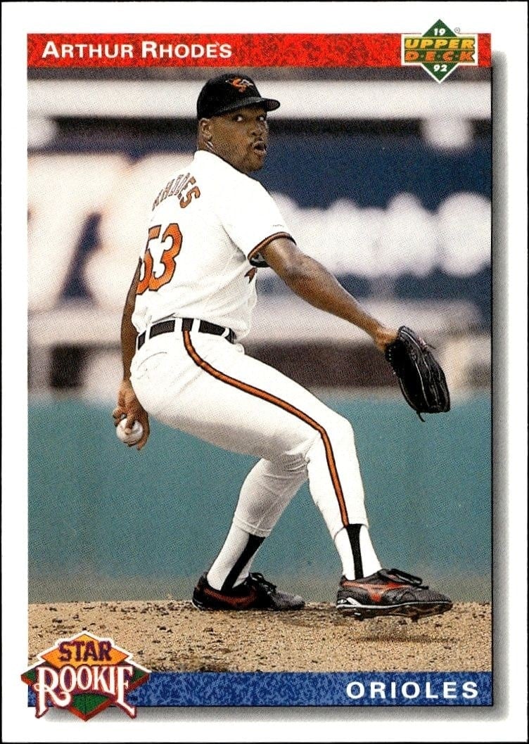 Arthur Rhodes Star 1992 Upper Deck #17 Baseball Trading Card - Front 1992 Upper Deck Arthur Rhodes Star #17 baseball trading card front