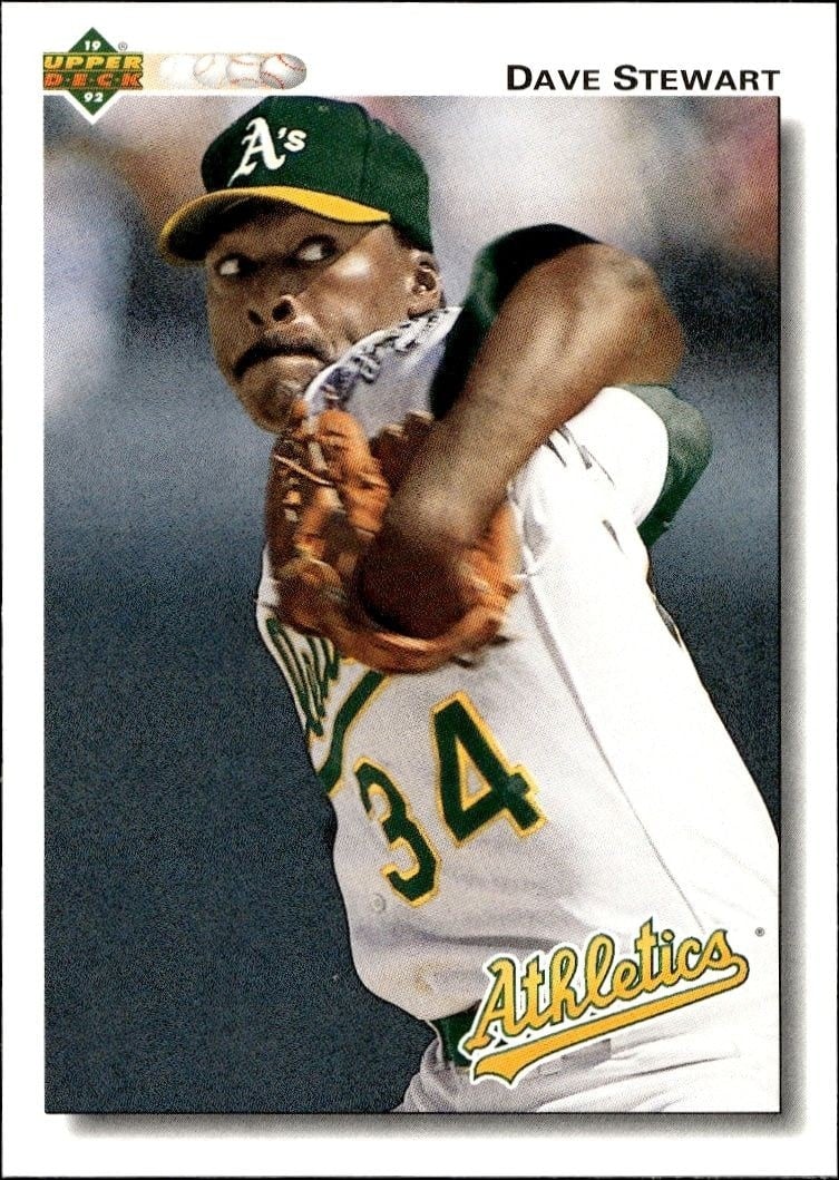 Dave Stewart 1992 Upper Deck #547 Baseball Trading Card - Front 1992 Upper Deck Dave Stewart #547 baseball trading card front