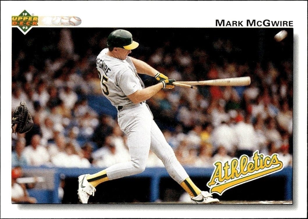 Mark McGwire 1992 Upper Deck #153 Baseball Trading Card - Front 1992 Upper Deck Mark McGwire #153 baseball trading card front