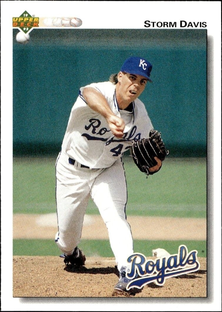 Storm Davis 1992 Upper Deck #499 Baseball Trading Card - Front 1992 Upper Deck Storm Davis #499 baseball trading card front