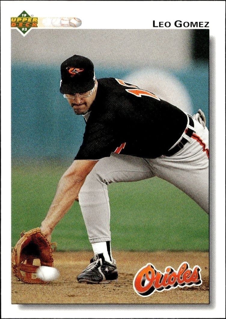 Leo Gomez 1992 Upper Deck #161 Baseball Trading Card - Front 1992 Upper Deck Leo Gomez #161 baseball trading card front