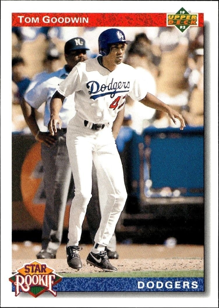 Tom Goodwin 1992 Upper Deck #20 Baseball Trading Card - Front 1992 Upper Deck Tom Goodwin #20 baseball trading card front