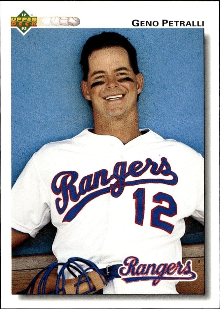 Geno Petralli 1992 Upper Deck #599 Baseball Trading Card - Front 1992 Upper Deck Geno Petralli #599 baseball trading card front