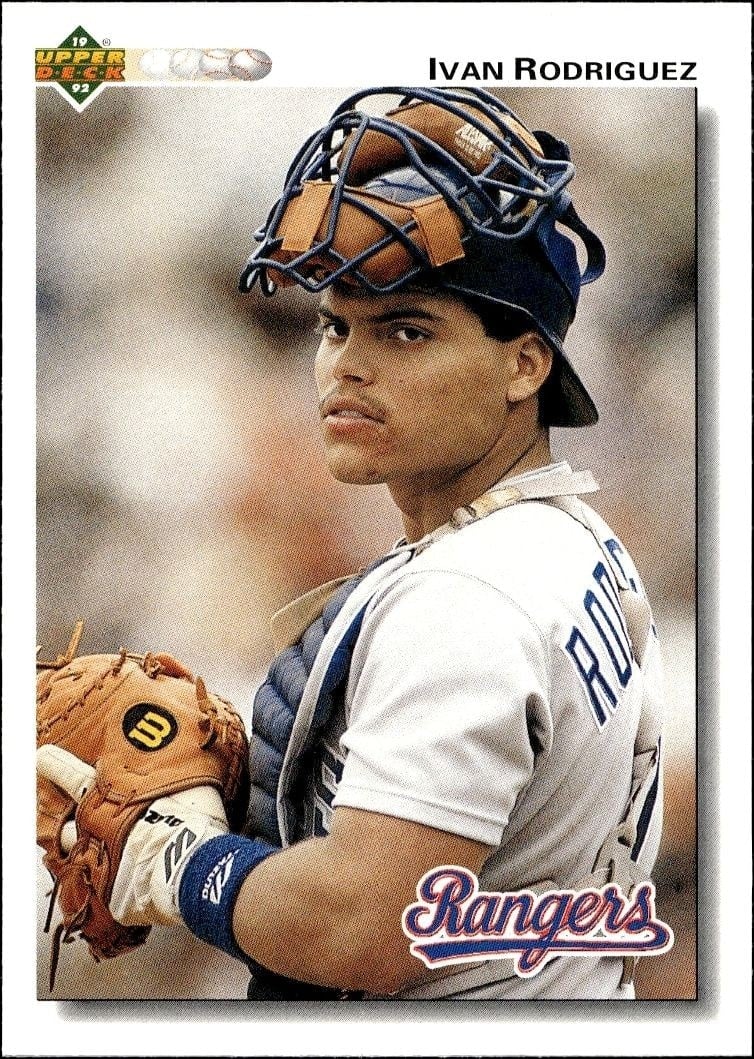 Ivan Rodriguez 1992 Upper Deck #245 Baseball Trading Card - Front 1992 Upper Deck Ivan Rodriguez #245 baseball trading card front