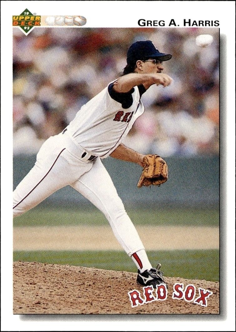 Greg A. Harris 1992 Upper Deck #658 Baseball Trading Card - Front 1992 Upper Deck Greg A. Harris #658 baseball trading card front