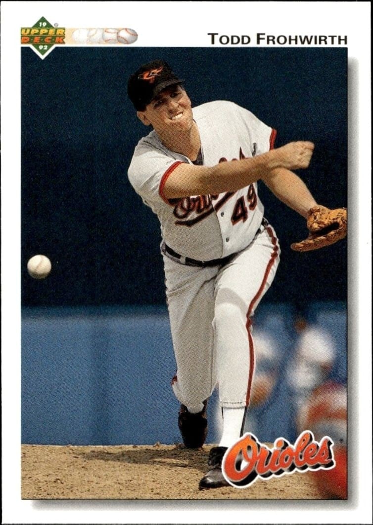 Todd Frohwirth 1992 Upper Deck #318 Baseball Trading Card - Front 1992 Upper Deck Todd Frohwirth #318 baseball trading card front