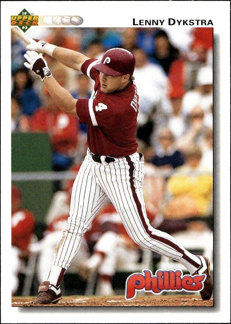 Lenny Dykstra 1992 Upper Deck #246 Baseball Trading Card - Front 1992 Upper Deck Lenny Dykstra #246 baseball trading card front