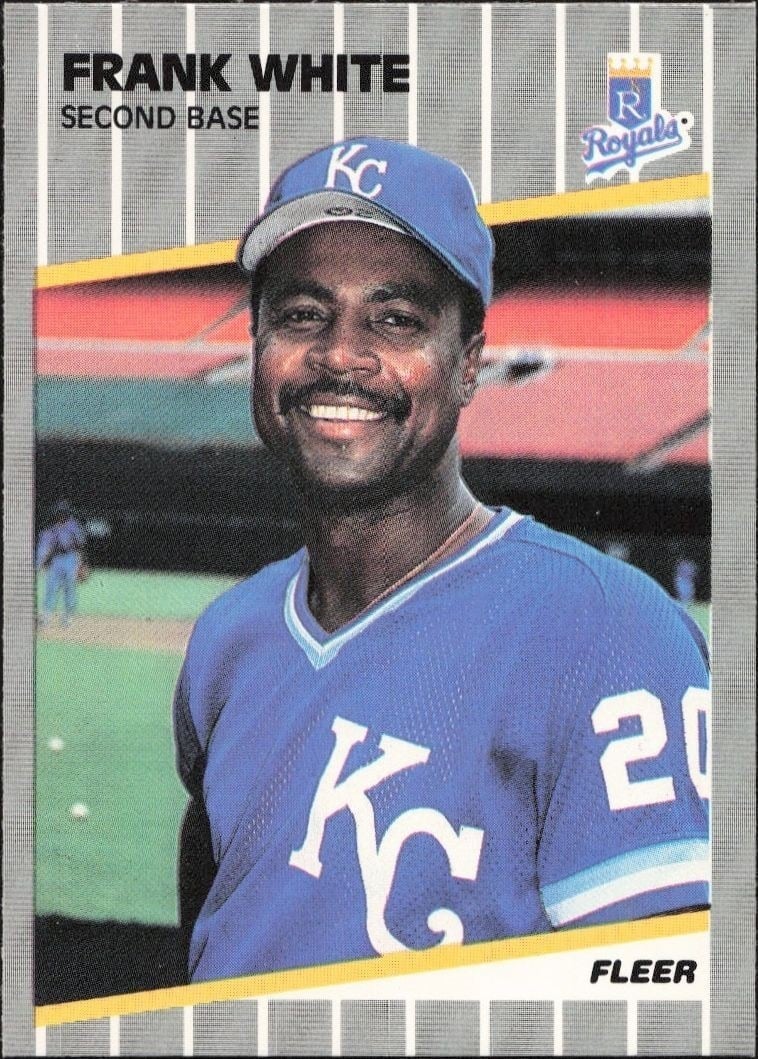 Frank White 1989 Fleer White #297 Baseball Trading Card - Front 1989 Fleer White Frank White #297 baseball trading card front