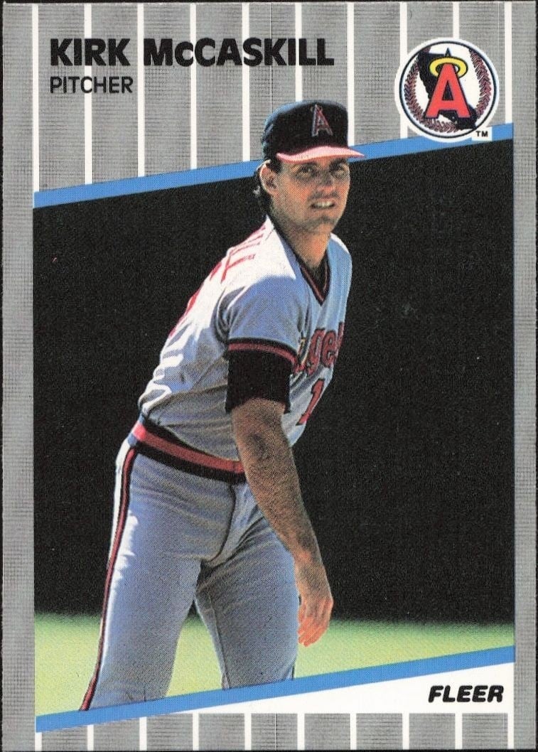 Kirk McCaskill 1989 Fleer #483 Baseball Trading Card - Front 1989 Fleer Kirk McCaskill #483 baseball trading card front
