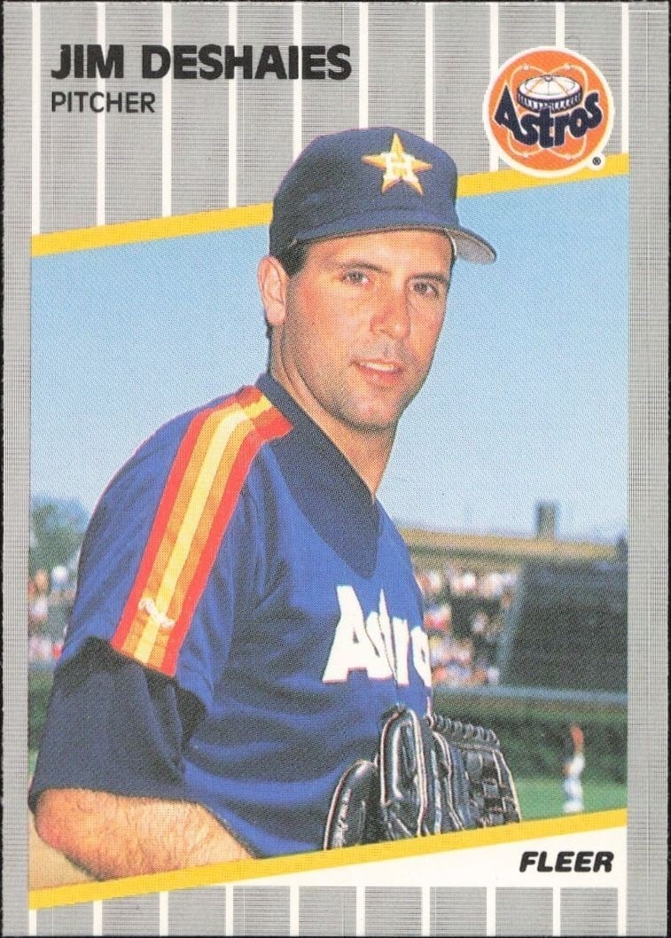 Jim Deshaies 1989 Fleer #356 Baseball Trading Card - Front 1989 Fleer Jim Deshaies #356 baseball trading card front