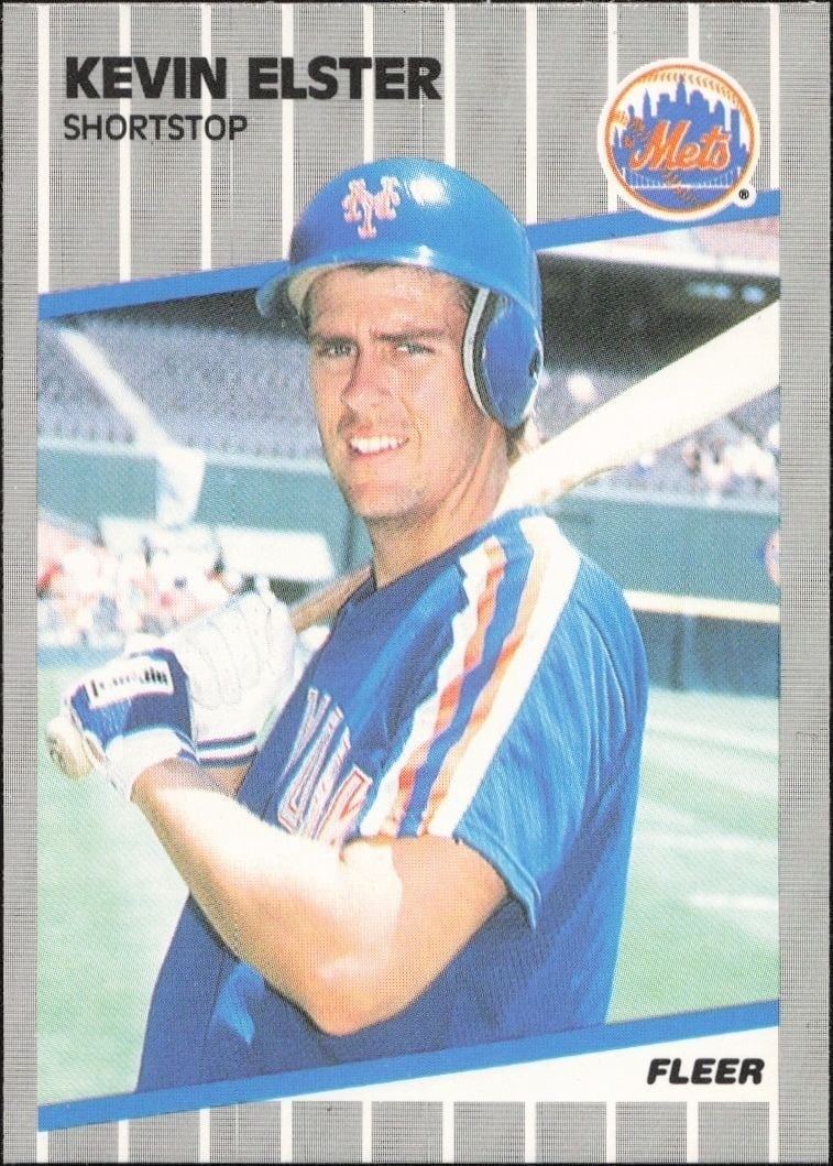 Kevin Elster 1989 Fleer #34 Baseball Trading Card - Front 1989 Fleer Kevin Elster #34 baseball trading card front