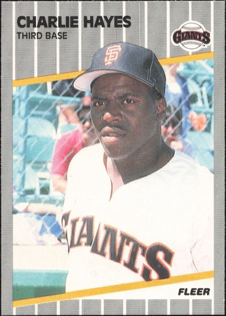 Charlie Hayes 1989 Fleer #330 Baseball Trading Card - Front 1989 Fleer Charlie Hayes #330 baseball trading card front