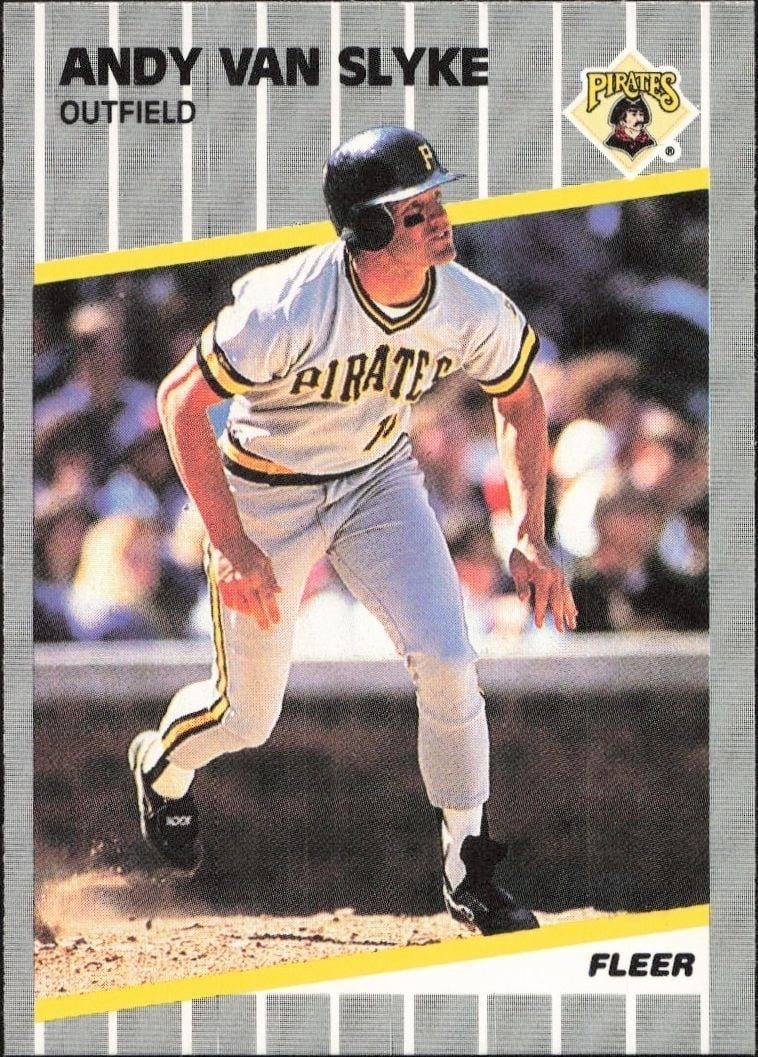Andy Van Slyke 1989 Fleer #222 Baseball Trading Card - Front 1989 Fleer Andy Van Slyke #222 baseball trading card front