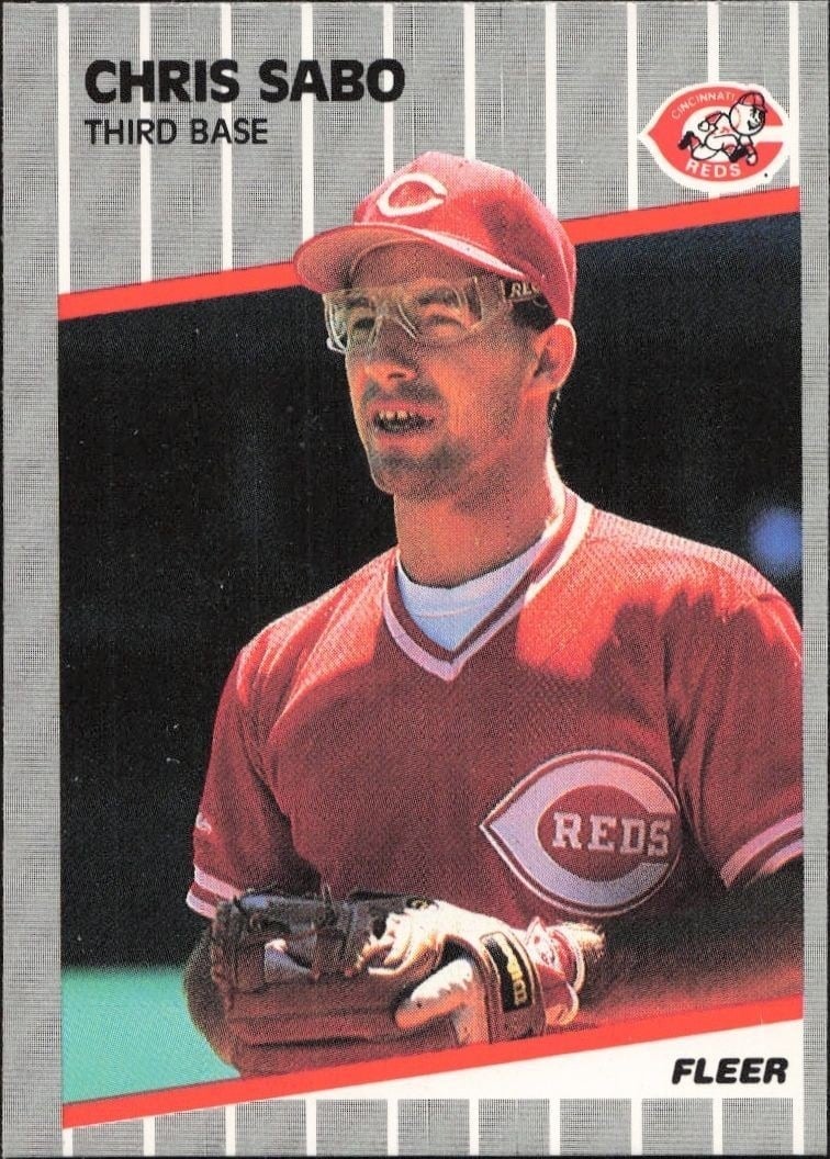 Chris Sabo 1989 Fleer #170 Baseball Trading Card - Front 1989 Fleer Chris Sabo #170 baseball trading card front