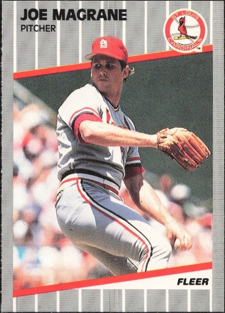 Joe Magrane 1989 Fleer #455 Baseball Trading Card - Front 1989 Fleer Joe Magrane #455 baseball trading card front