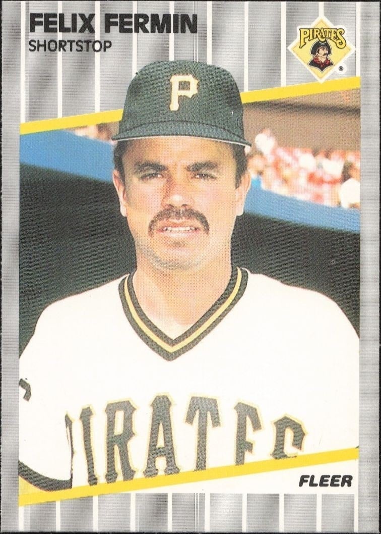 Felix Fermin 1989 Fleer #208 Baseball Trading Card - Front 1989 Fleer Felix Fermin #208 baseball trading card front