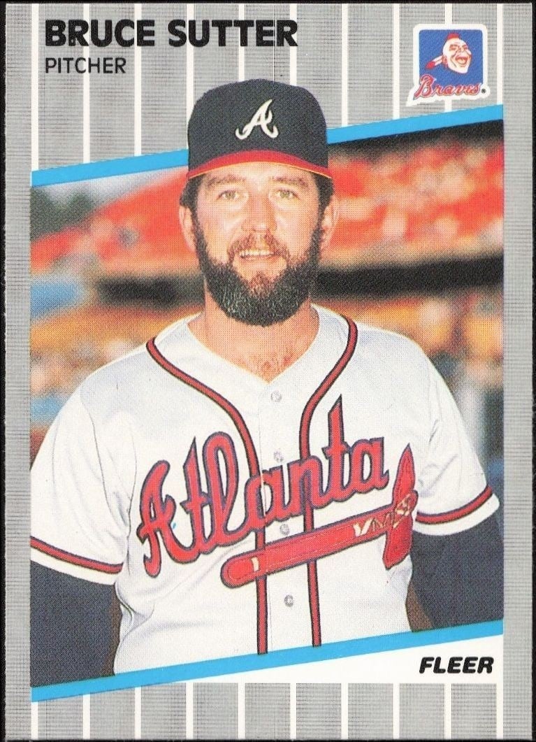 Bruce Sutter 1989 Fleer #603 Baseball Trading Card - Front 1989 Fleer Bruce Sutter #603 baseball trading card front