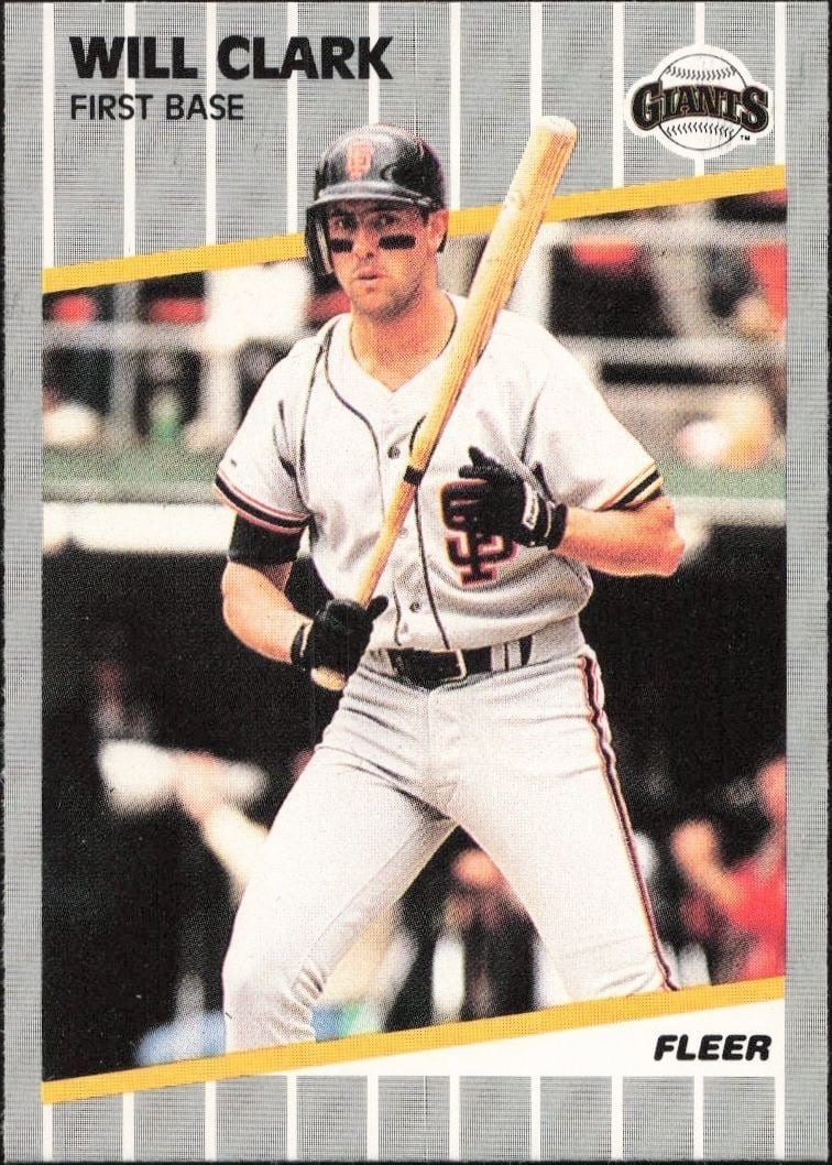 Will Clark 1989 Fleer #325 Baseball Trading Card - Front 1989 Fleer Will Clark #325 baseball trading card front