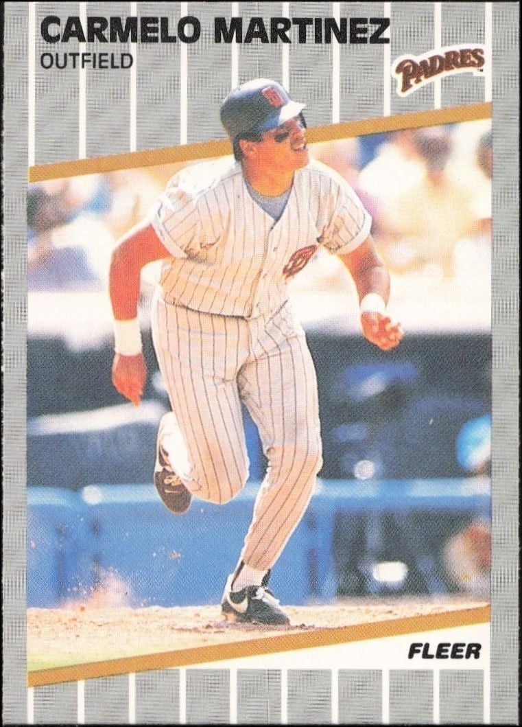 Carmelo Martinez 1989 Fleer #311 Baseball Trading Card - Front 1989 Fleer Carmelo Martinez #311 baseball trading card front