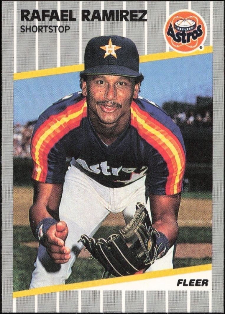 Rafael Ramirez 1989 Fleer #365 Baseball Trading Card - Front 1989 Fleer Rafael Ramirez #365 baseball trading card front