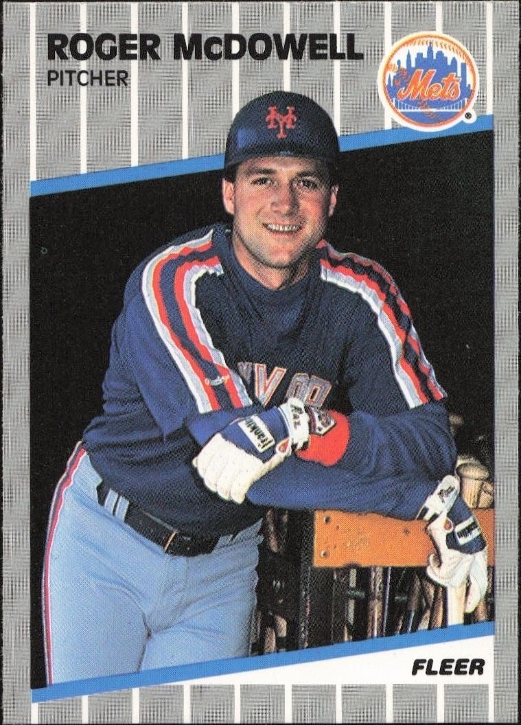 Roger McDowell 1989 Fleer #43 Baseball Trading Card - Front 1989 Fleer Roger McDowell #43 baseball trading card front