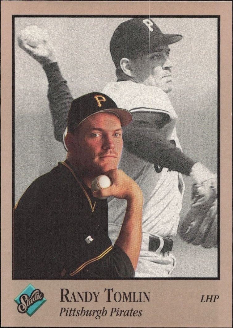 Randy Tomlin 1992 Leaf Studio #88 Baseball Trading Card - Front 1992 Leaf Studio Randy Tomlin #88 baseball trading card front