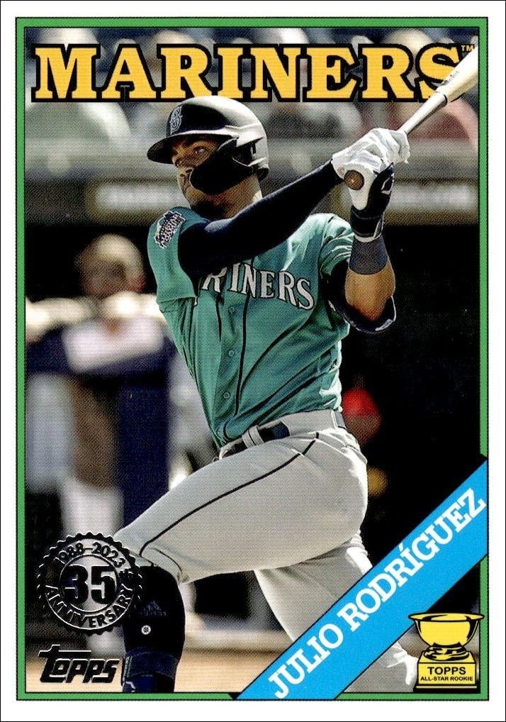 Julio Rodriguez 2023 Topps Update #88US-43 Baseball Trading Card - Front 2023 Topps Update Julio Rodriguez #88US-43 baseball trading card front