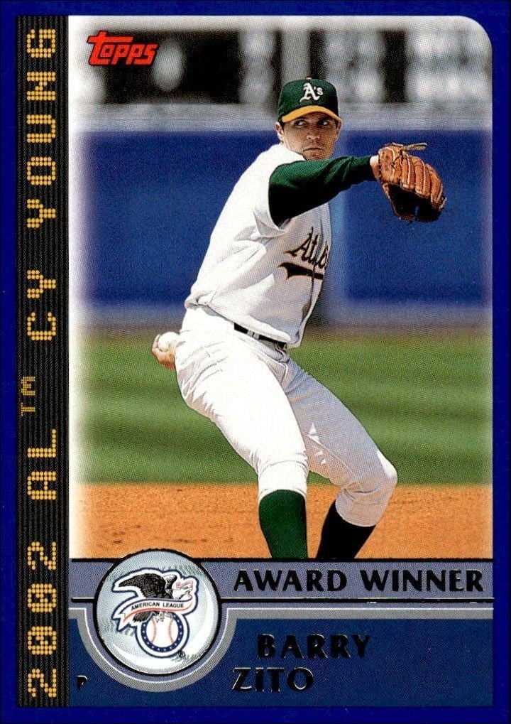 Barry Zito 2003 Topps #703 Baseball Trading Card - Front 2003 Topps Barry Zito #703 baseball trading card front