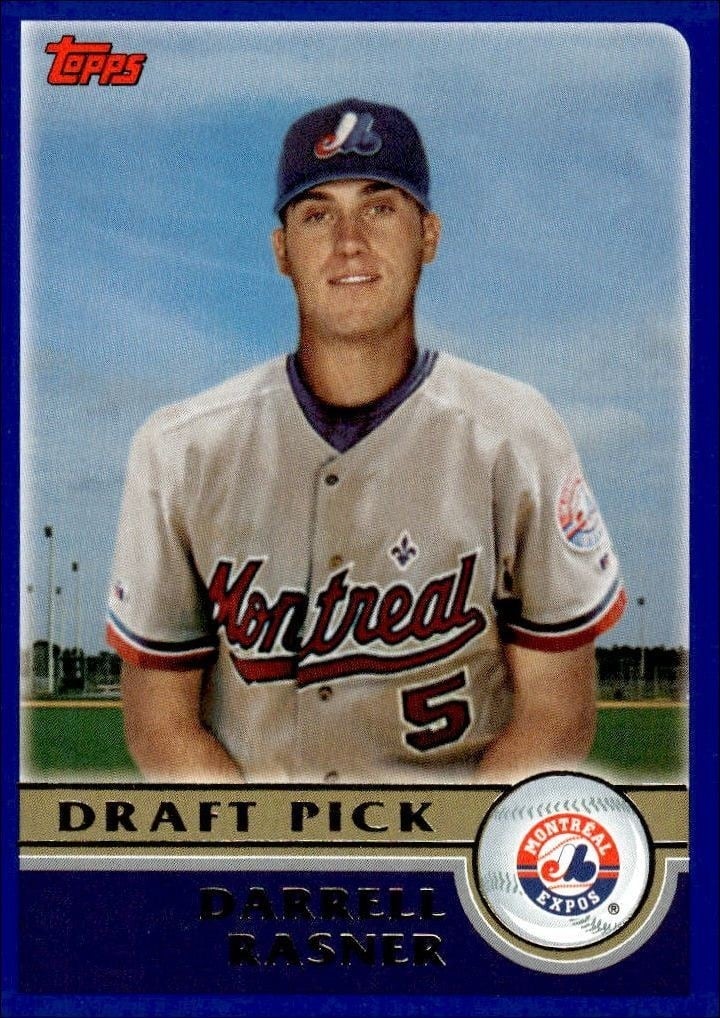 Darrell Rasner 2003 Topps #670 Baseball Trading Card - Front 2003 Topps Darrell Rasner #670 baseball trading card front