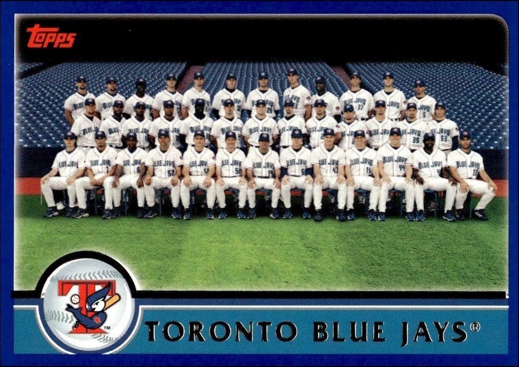 Toronto Blue Jays 2003 Topps Blue #659 Baseball Trading Card - Front 2003 Topps Blue Toronto Blue Jays #659 baseball trading card front