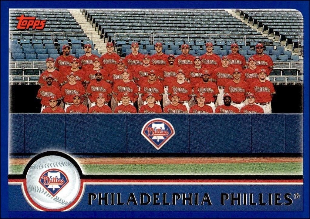 Philadelphia Phillies 2003 Topps #651 Baseball Trading Card - Front 2003 Topps Philadelphia Phillies #651 baseball trading card front