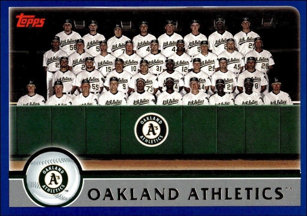 Oakland Athletics 2003 Topps #650 Baseball Trading Card - Front 2003 Topps Oakland Athletics #650 baseball trading card front