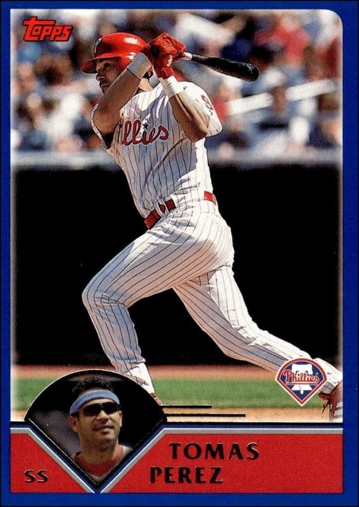 Tomas Perez 2003 Topps #485 Baseball Trading Card - Front 2003 Topps Tomas Perez #485 baseball trading card front